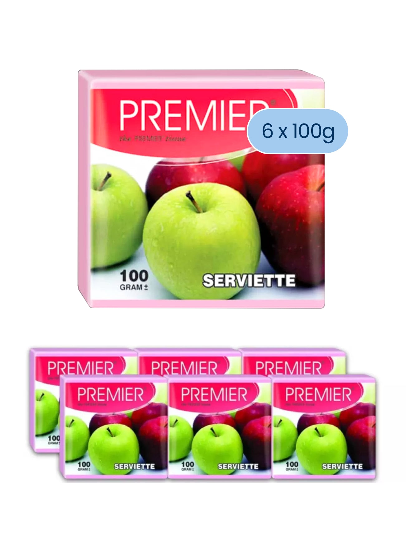PREMIER FRUIT SERVIETTE 6X100G (6IN1)