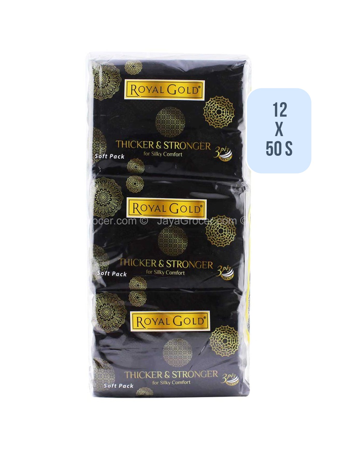 ROYAL GOLD LUX WHITE TISSUE SOFT PACK 3PLY 12X50S