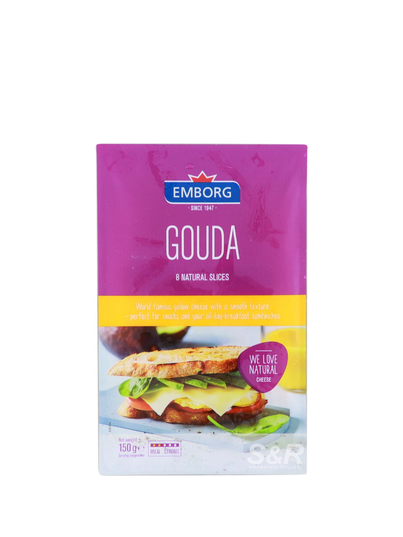 EMBORG NAT SLICED CHEESE GOUDA 150GM