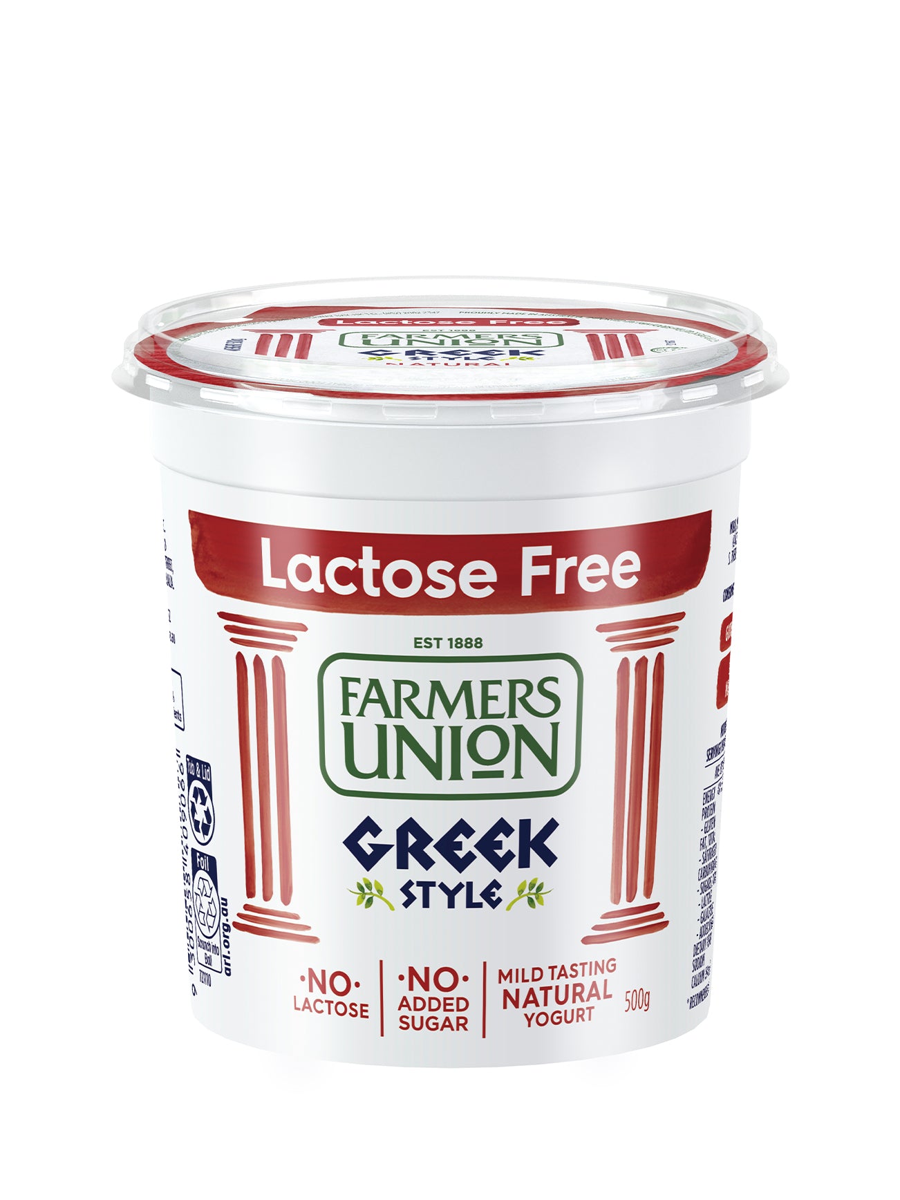 FARMERS UNION GREEK LACTOSE FREE 500G
