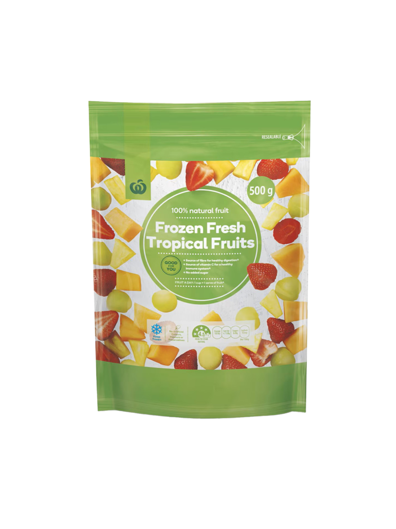 WOOLWORTHS FROZEN TROPICAL FRUITS 500G